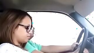 Fucking my Stepbrother while Driving on the Highway