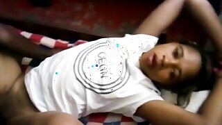 African Clumsy Teen Couple Having a Quick Hard Fuck